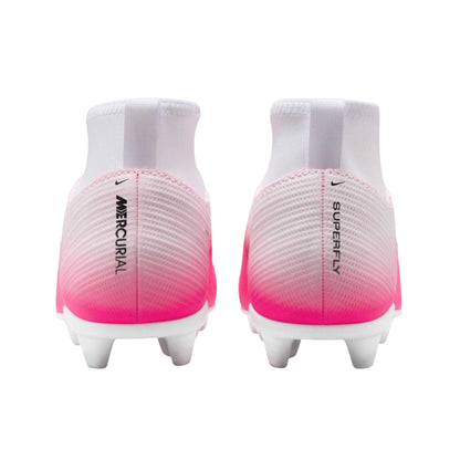 White-Pink - Back - Nike Childrens-Kids Superfly 11 Club Ombre High-top Firm Ground Football Boots