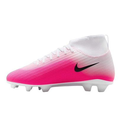 White-Pink - Side - Nike Childrens-Kids Superfly 11 Club Ombre High-top Firm Ground Football Boots