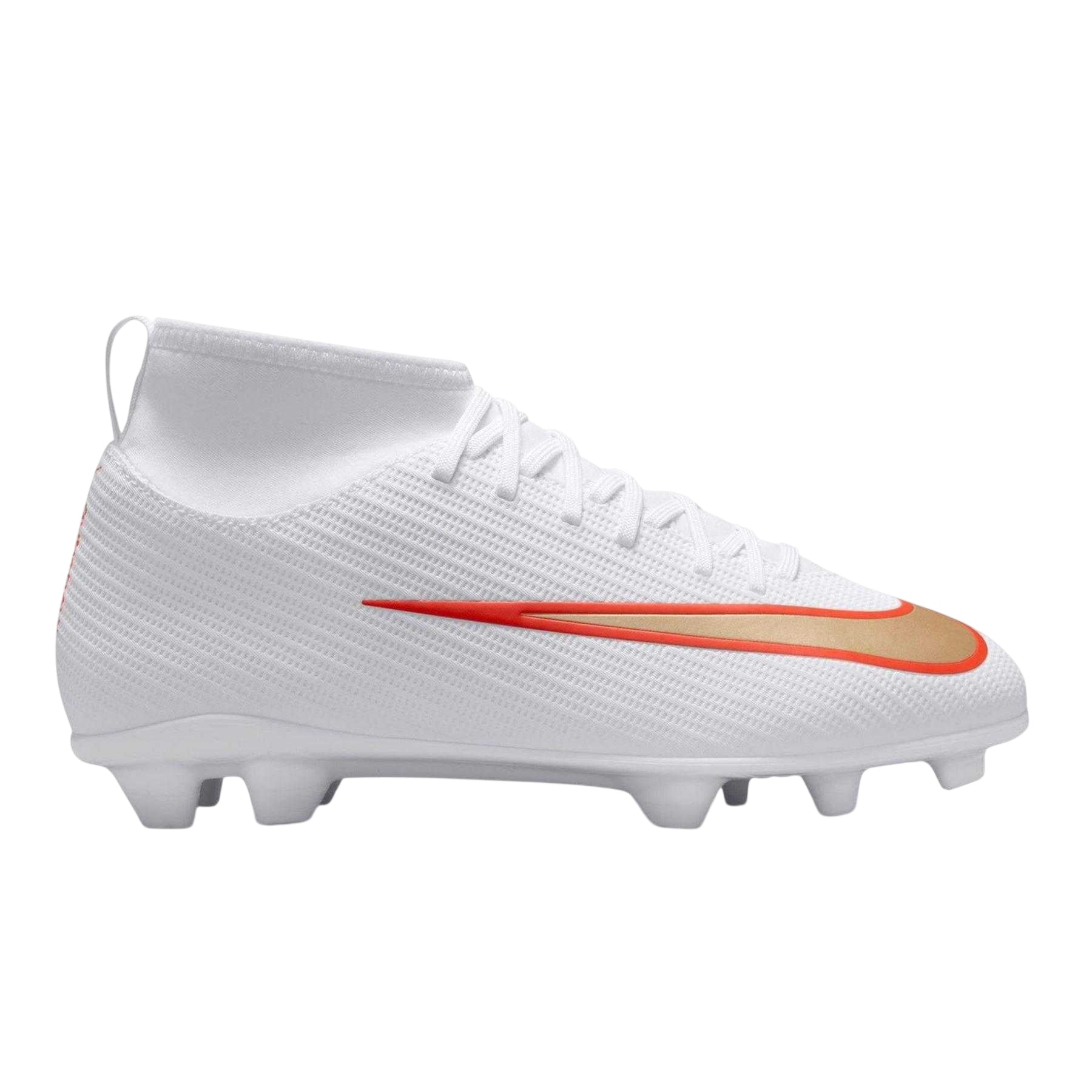 White-Red - Front - Nike Childrens-Kids Superfly 11 Club Ombre High-top Firm Ground Football Boots
