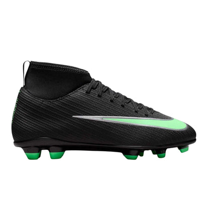 Black-Green - Front - Nike Childrens-Kids Superfly 11 Club Ombre High-top Firm Ground Football Boots