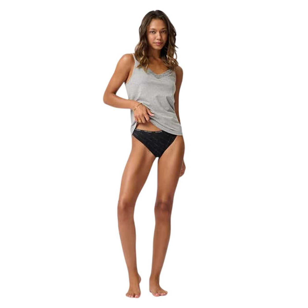 Blue-Grey Marl - Pack Shot - Ted Baker Womens-Ladies Quinn Spaghetti Strap Nightdress (Pack of 2)
