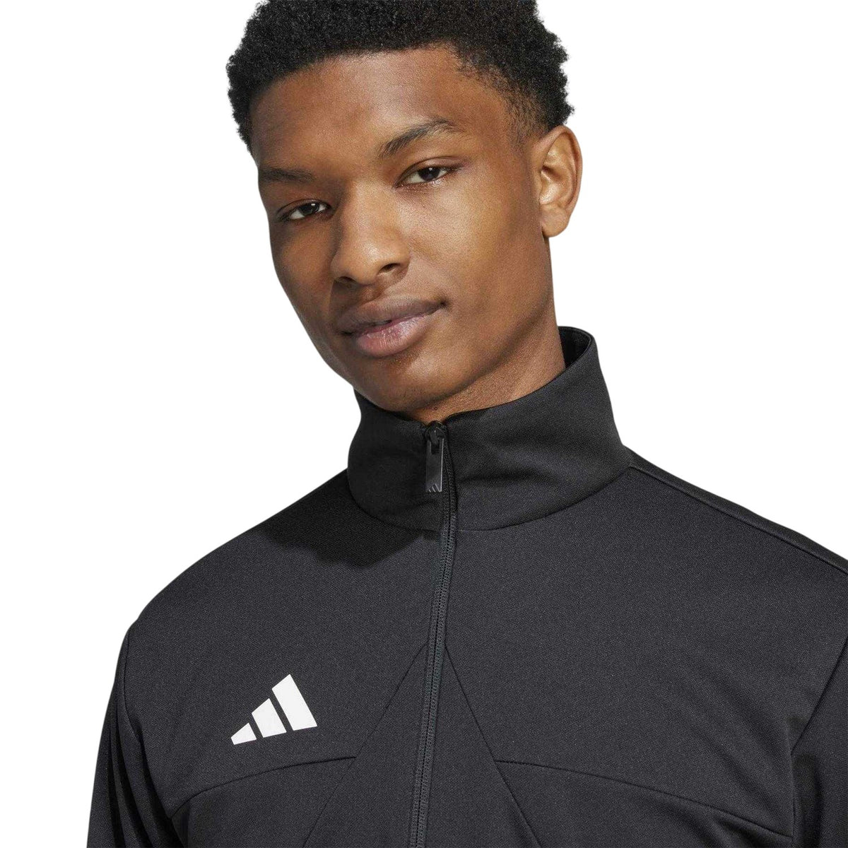 Black-White - Side - Adidas Mens Trio Long-Sleeved Track Jacket
