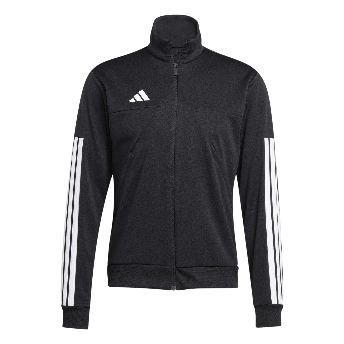 Black-White - Front - Adidas Mens Trio Long-Sleeved Track Jacket