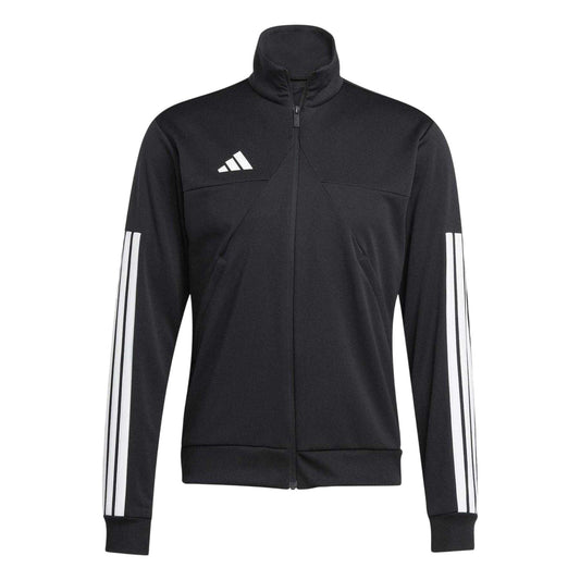 Black-White - Front - Adidas Mens Trio Long-Sleeved Track Jacket