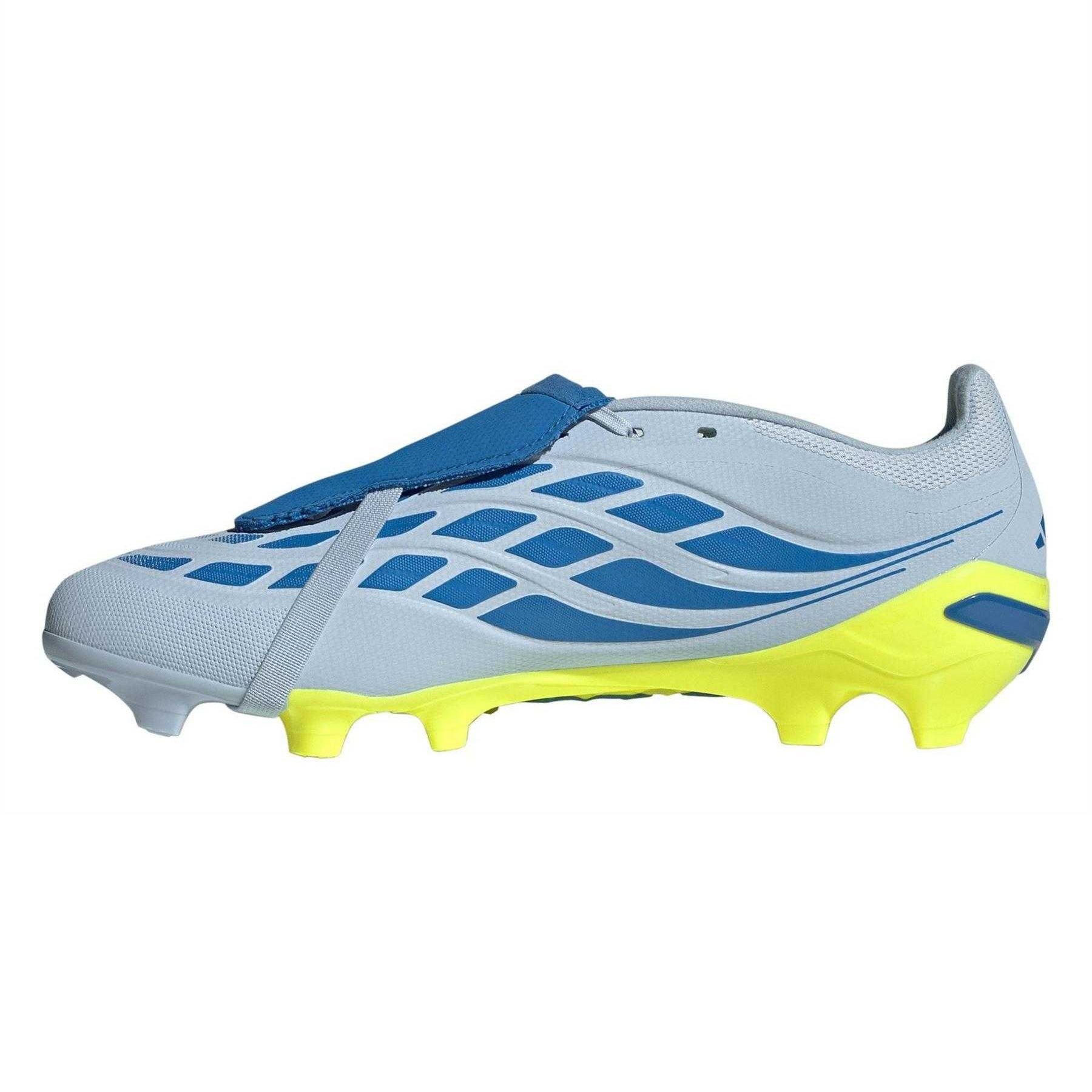 Blue-Yellow - Side - Adidas Unisex Adult Predator 3 Firm Ground Football Boots