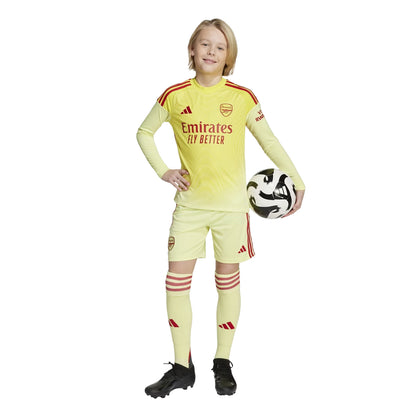 Yellow - Pack Shot - Adidas Boys Arsenal FC Long-Sleeved Goalkeeper Jersey