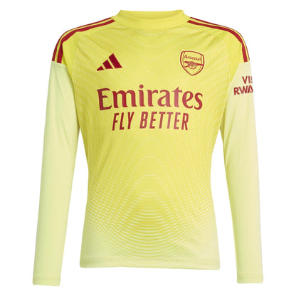 Yellow - Front - Adidas Boys Arsenal FC Long-Sleeved Goalkeeper Jersey