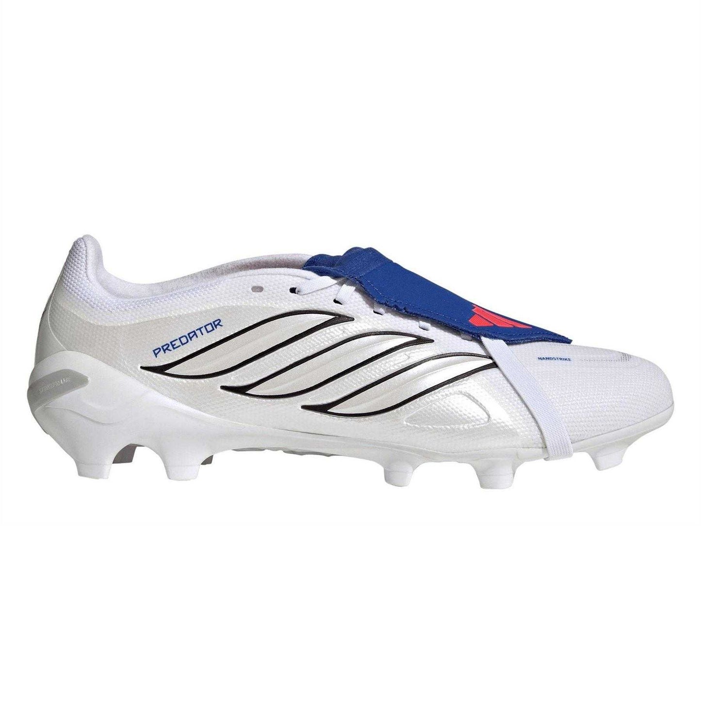 White-Blue - Front - Predator Unisex Adult Predator .3 Folded Tongue Firm Ground Football Boots