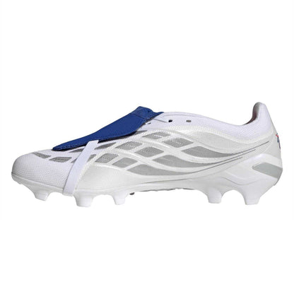 White-Blue - Back - Predator Unisex Adult Predator .3 Folded Tongue Firm Ground Football Boots