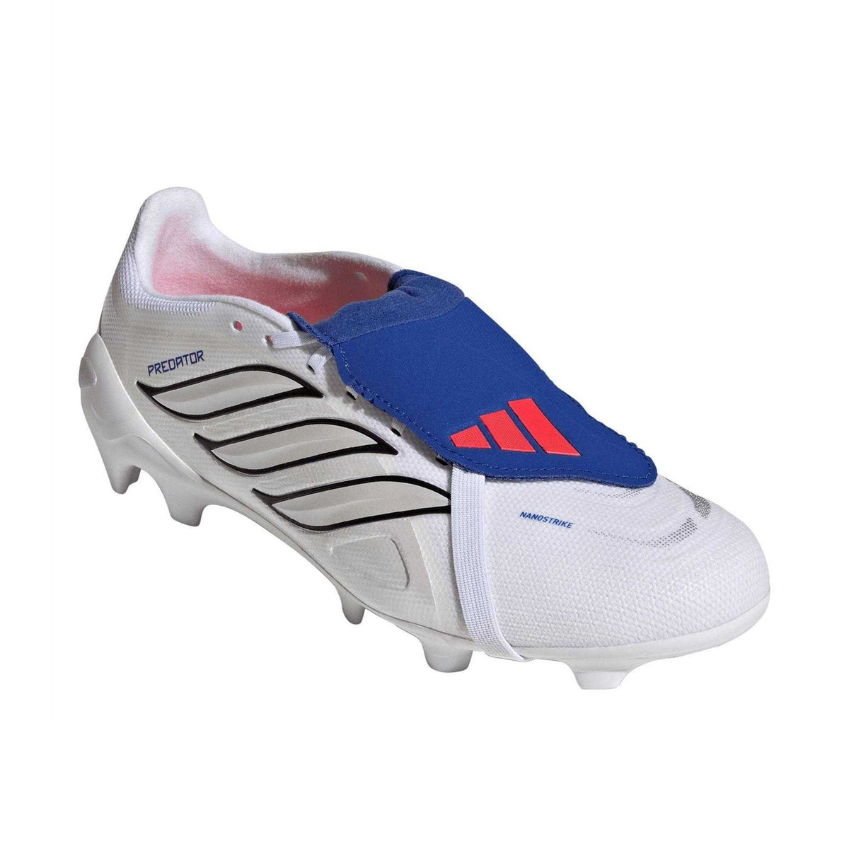 White-Blue - Lifestyle - Predator Unisex Adult Predator .3 Folded Tongue Firm Ground Football Boots