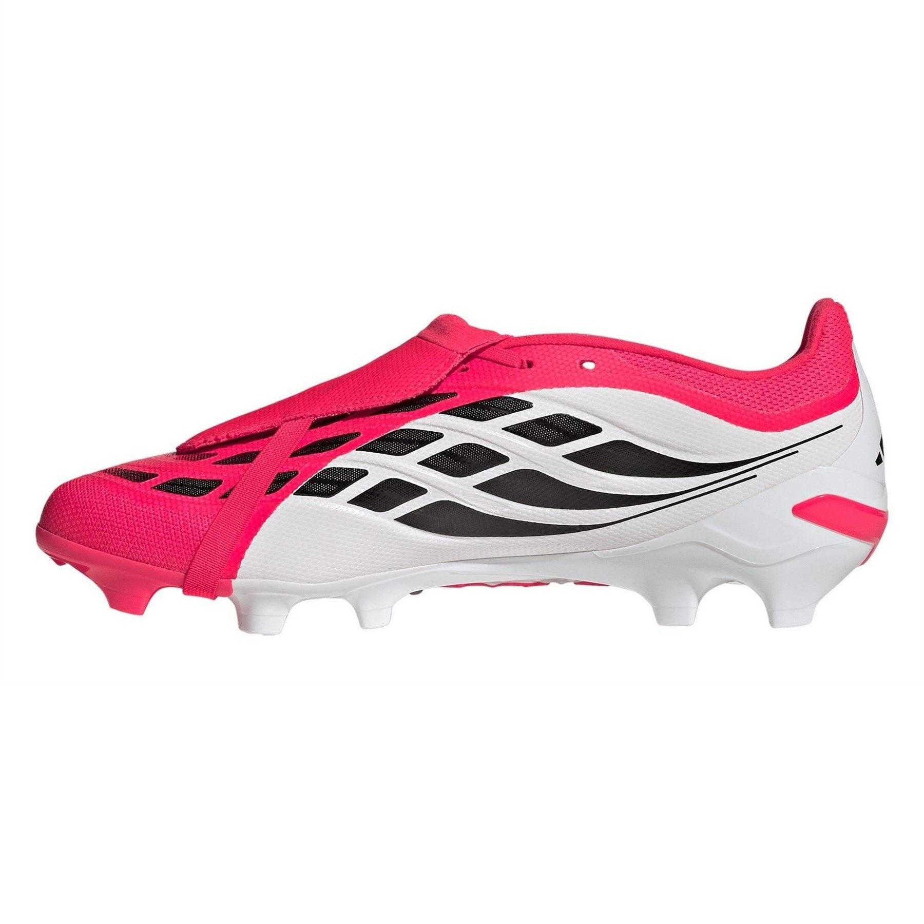 Red-White - Back - Predator Unisex Adult Predator .3 Folded Tongue Firm Ground Football Boots