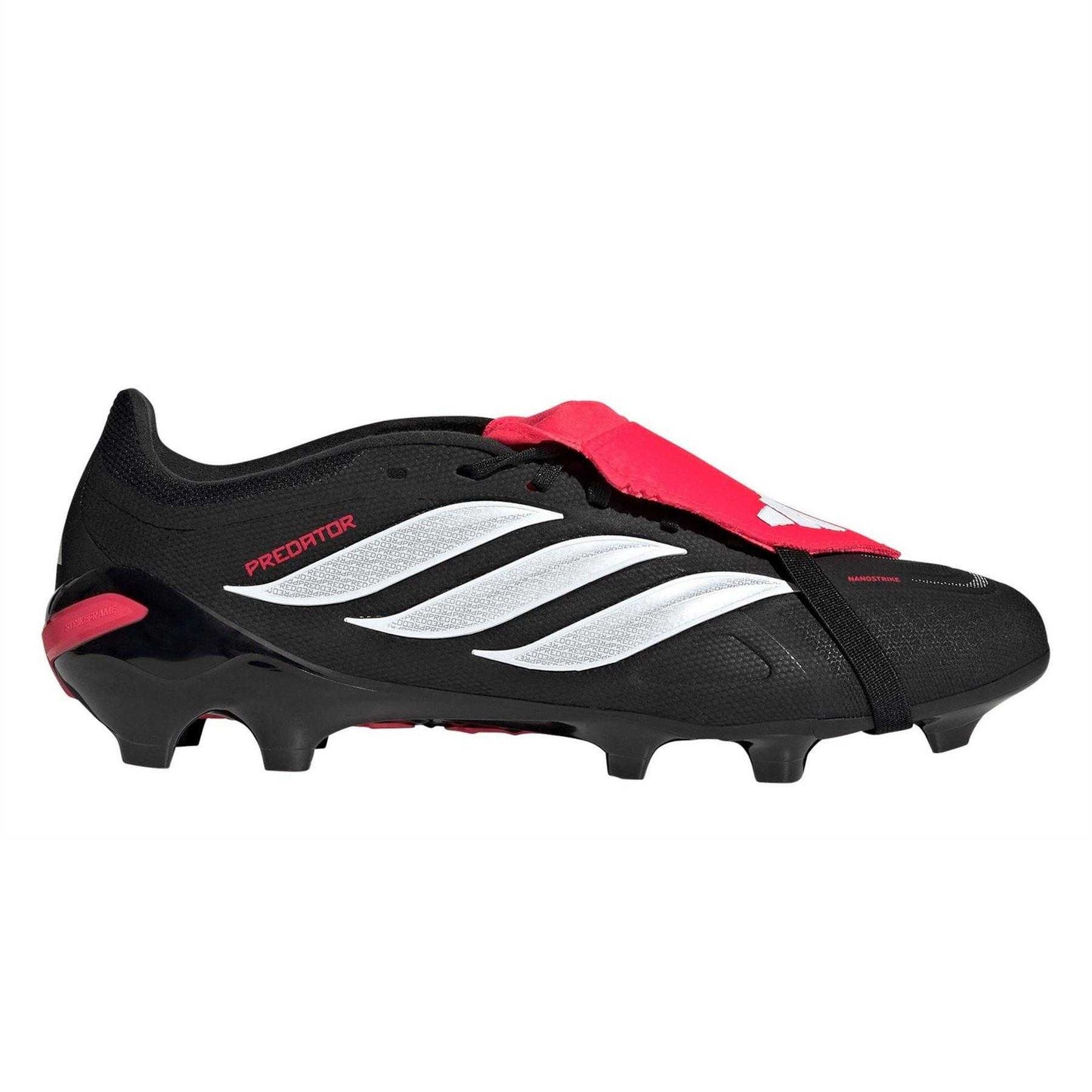 Black-Red - Front - Predator Unisex Adult Predator .3 Folded Tongue Firm Ground Football Boots