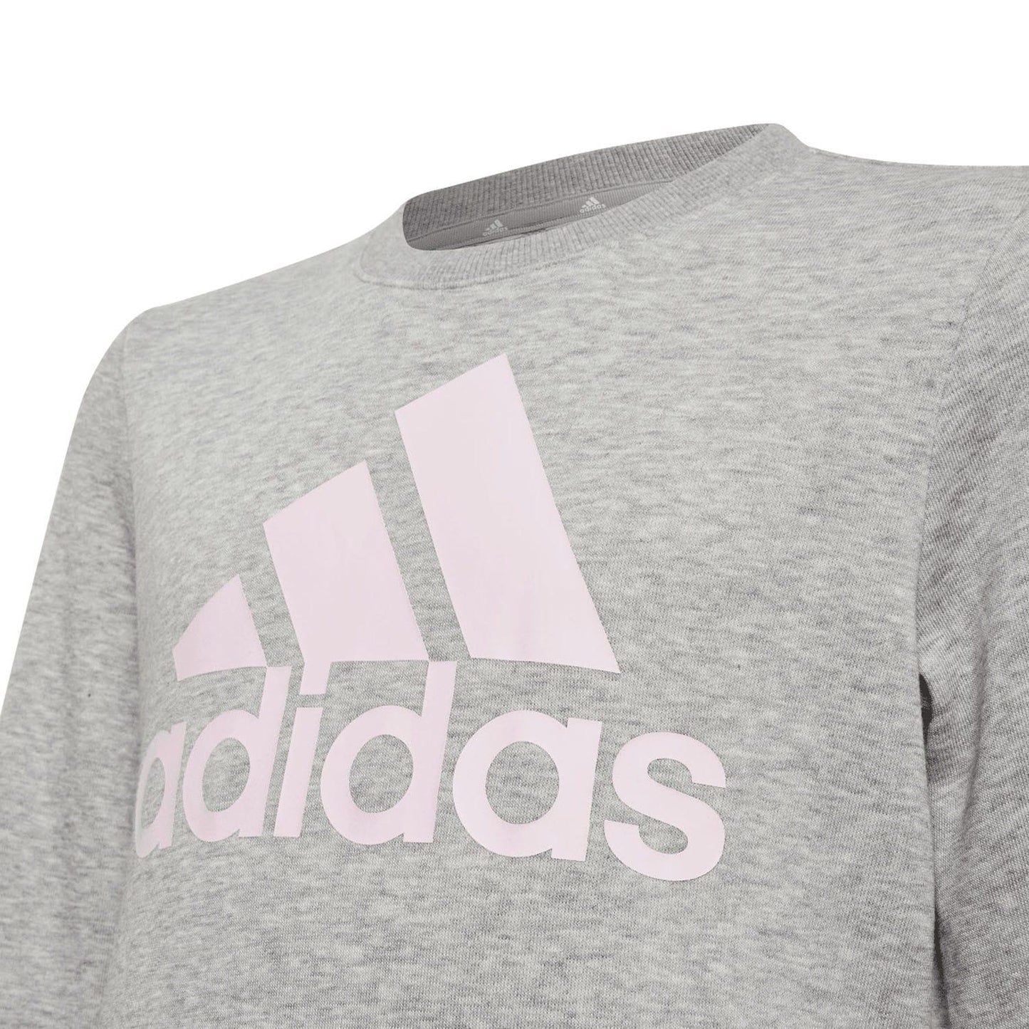 Grey - Side - Adidas Girls Essentials Big Logo Sweatshirt