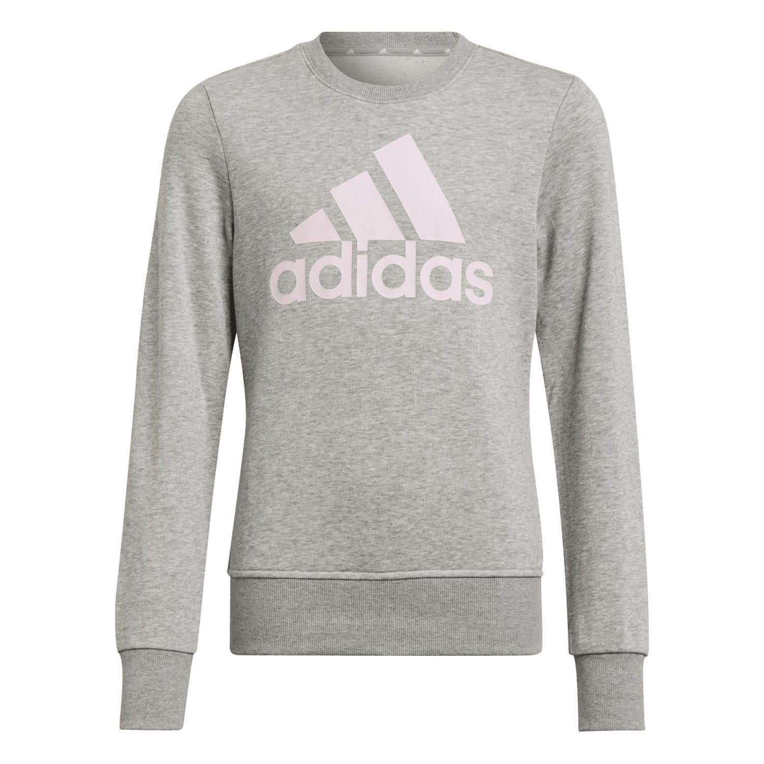 Grey - Front - Adidas Girls Essentials Big Logo Sweatshirt