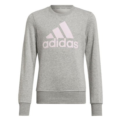 Grey - Front - Adidas Girls Essentials Big Logo Sweatshirt
