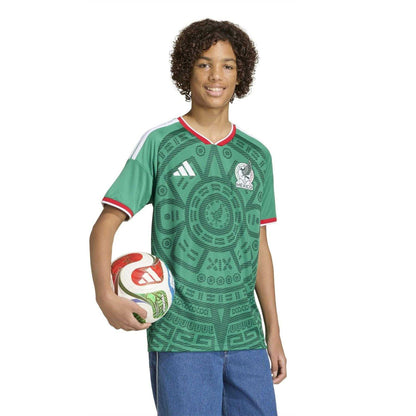 Green-White - Pack Shot - Adidas Childrens-Kids World Cup 2026 Mexican Home Shirt