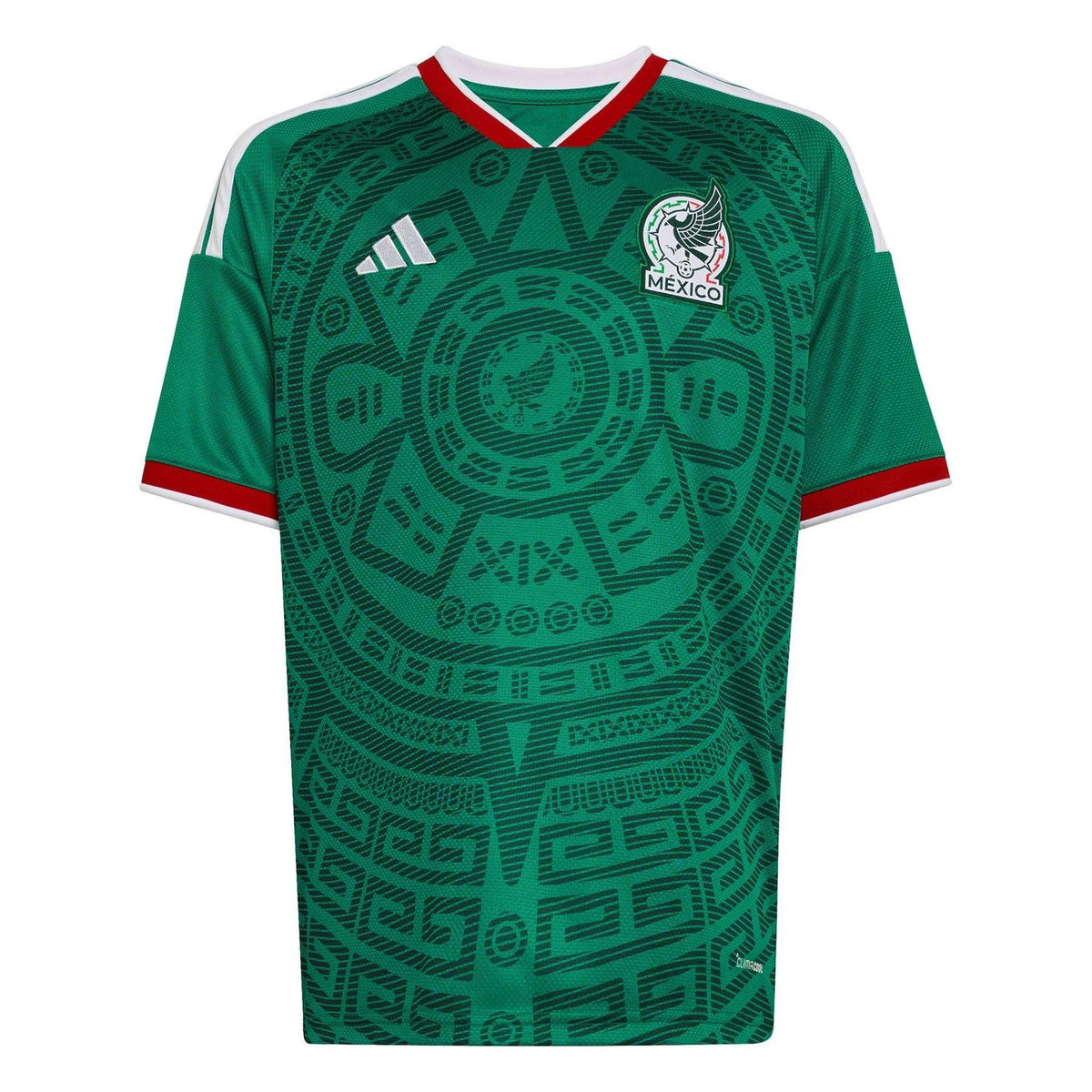 Green-White - Front - Adidas Childrens-Kids World Cup 2026 Mexican Home Shirt