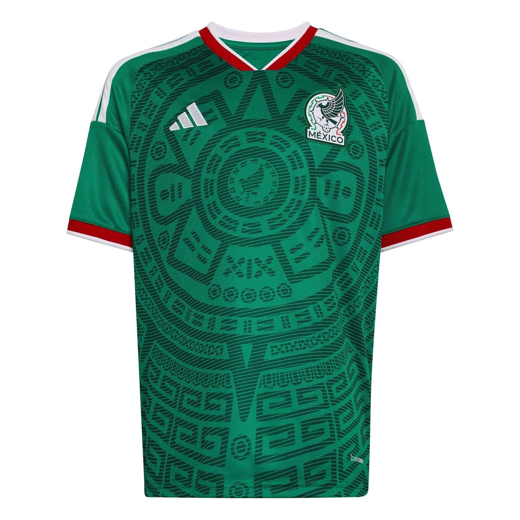 Green-White - Front - Adidas Childrens-Kids World Cup 2026 Mexican Home Shirt