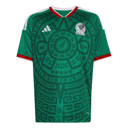 Green-White - Front - Adidas Childrens-Kids World Cup 2026 Mexican Home Shirt