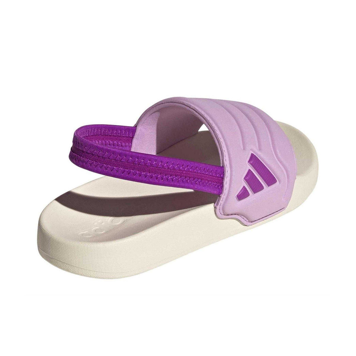 Off White-Purple - Back - Adidas Childrens-Kids Adilette Estrap 2.0 Sports Sandals