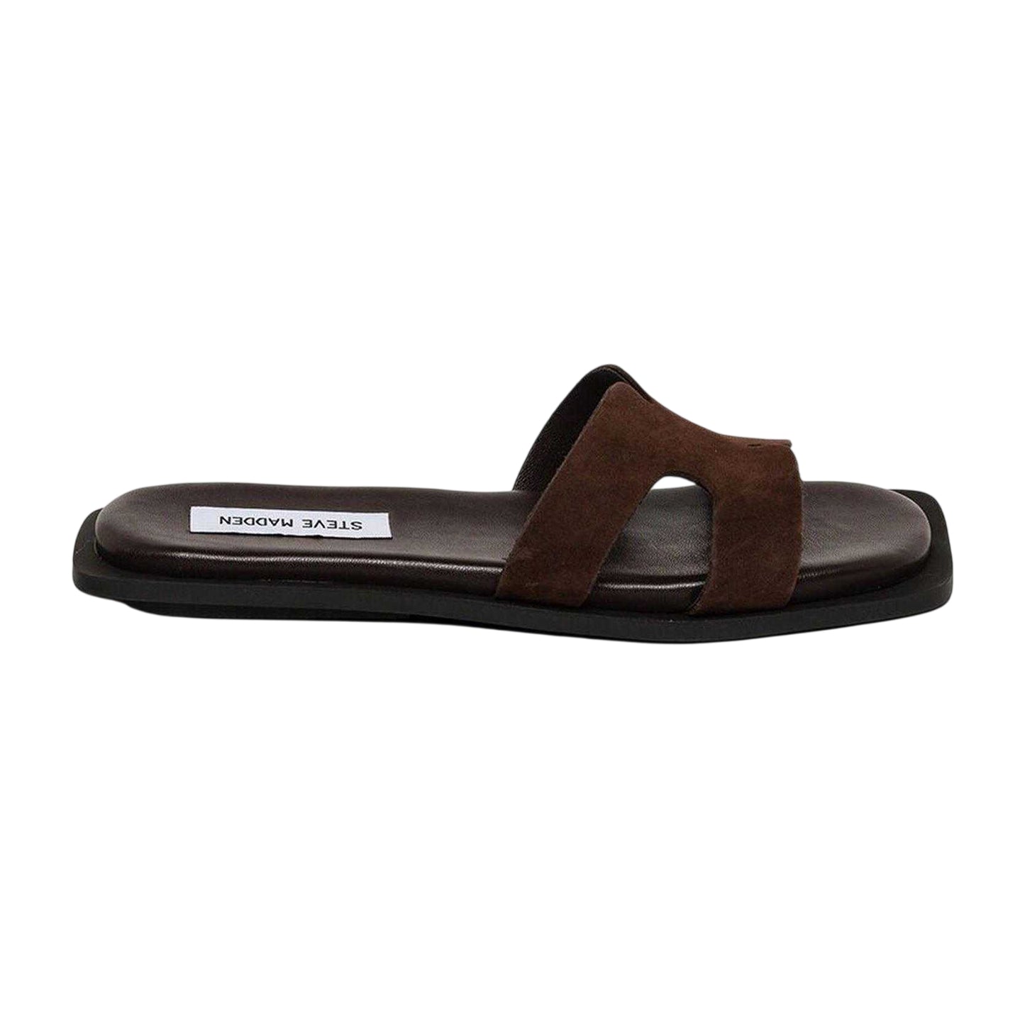 Dark Brown - Front - Steve Madden Womens-Ladies Sofia Suede Sandals
