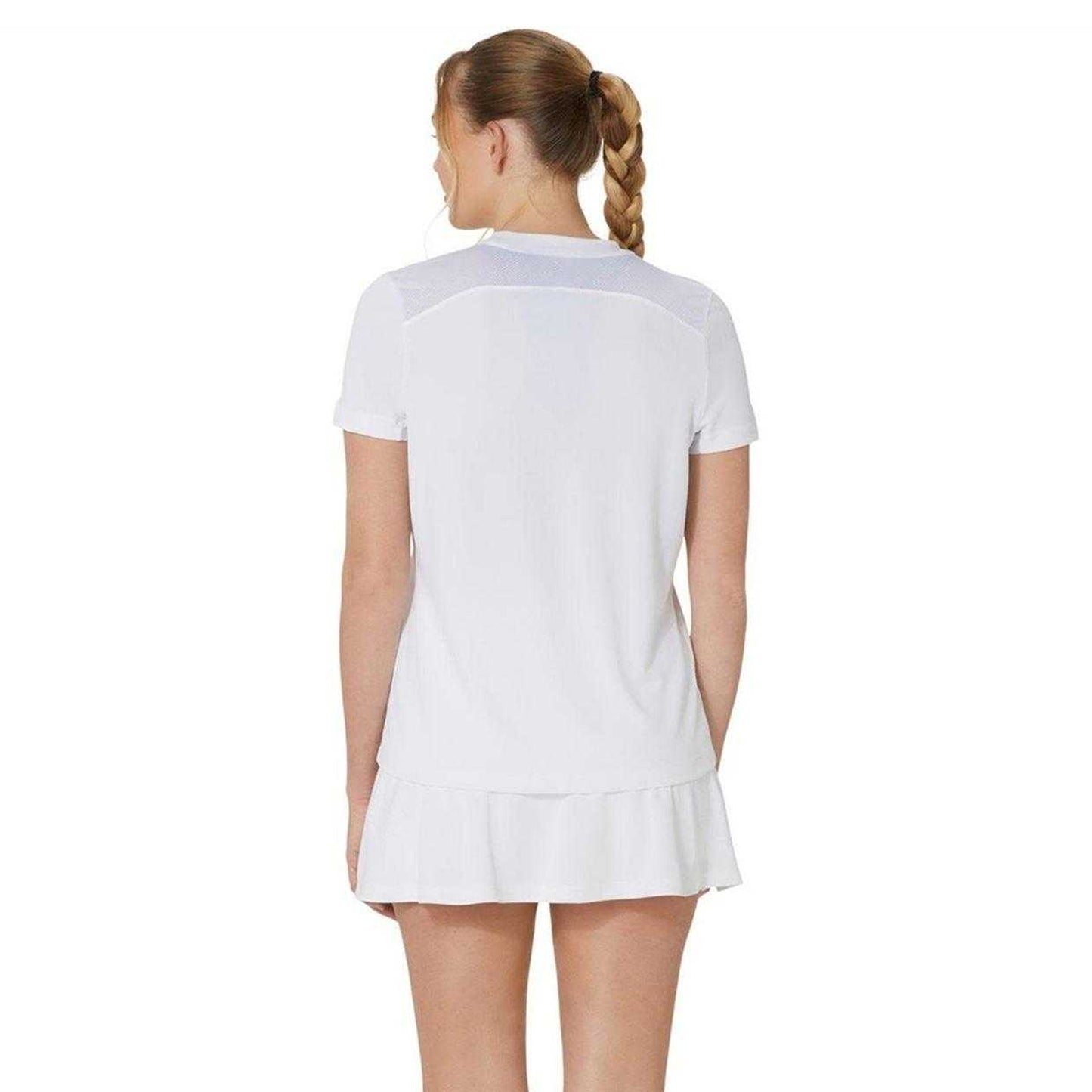 Brilliant White - Back - Asics Womens-Ladies Court Logo Short-Sleeved T-Shirt