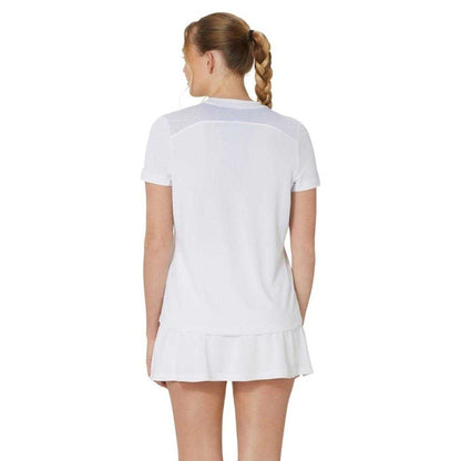 Brilliant White - Back - Asics Womens-Ladies Court Logo Short-Sleeved T-Shirt