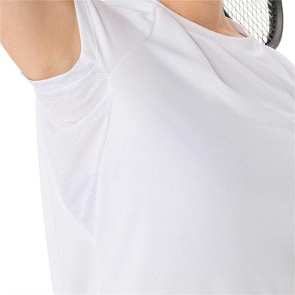 Brilliant White - Side - Asics Womens-Ladies Court Logo Short-Sleeved T-Shirt