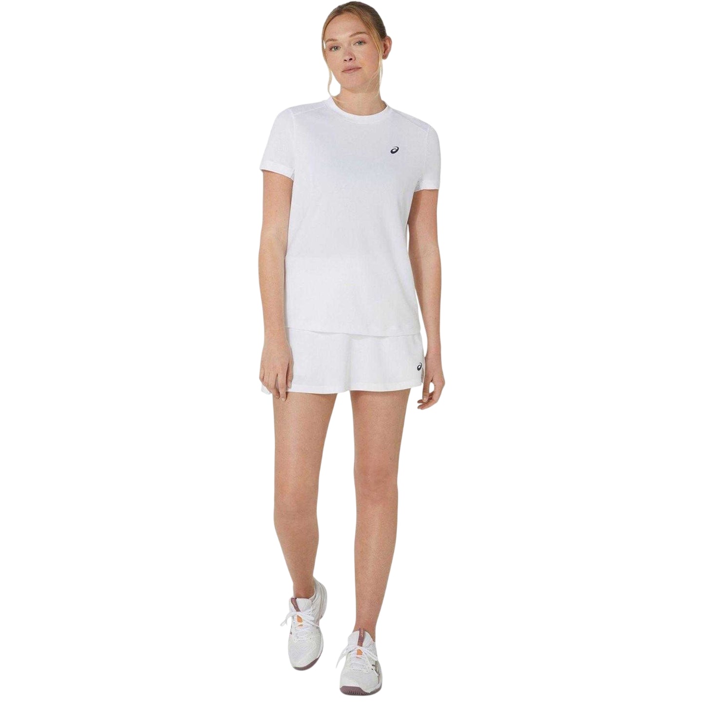 Brilliant White - Lifestyle - Asics Womens-Ladies Court Logo Short-Sleeved T-Shirt