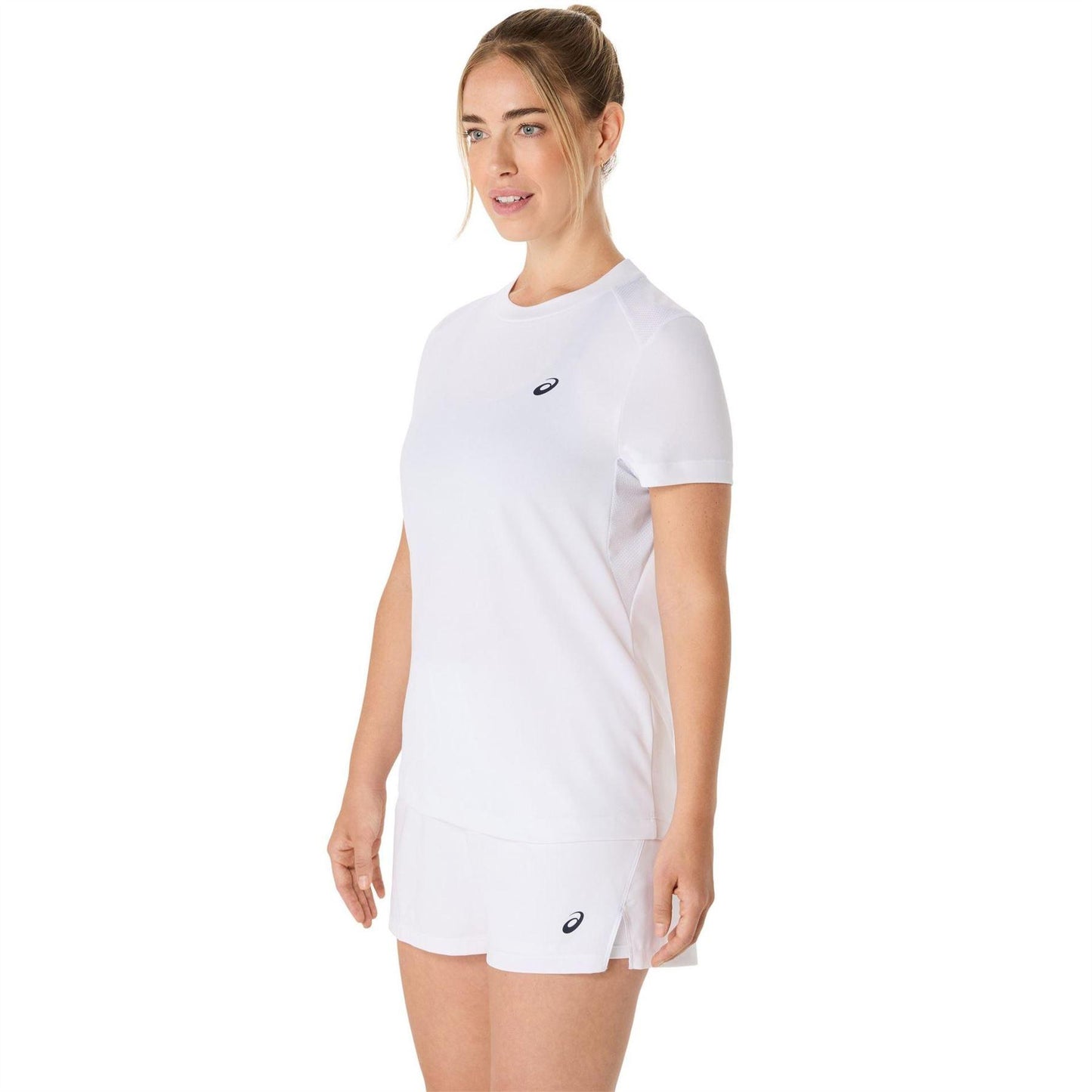 Brilliant White - Front - Asics Womens-Ladies Court Logo Short-Sleeved T-Shirt