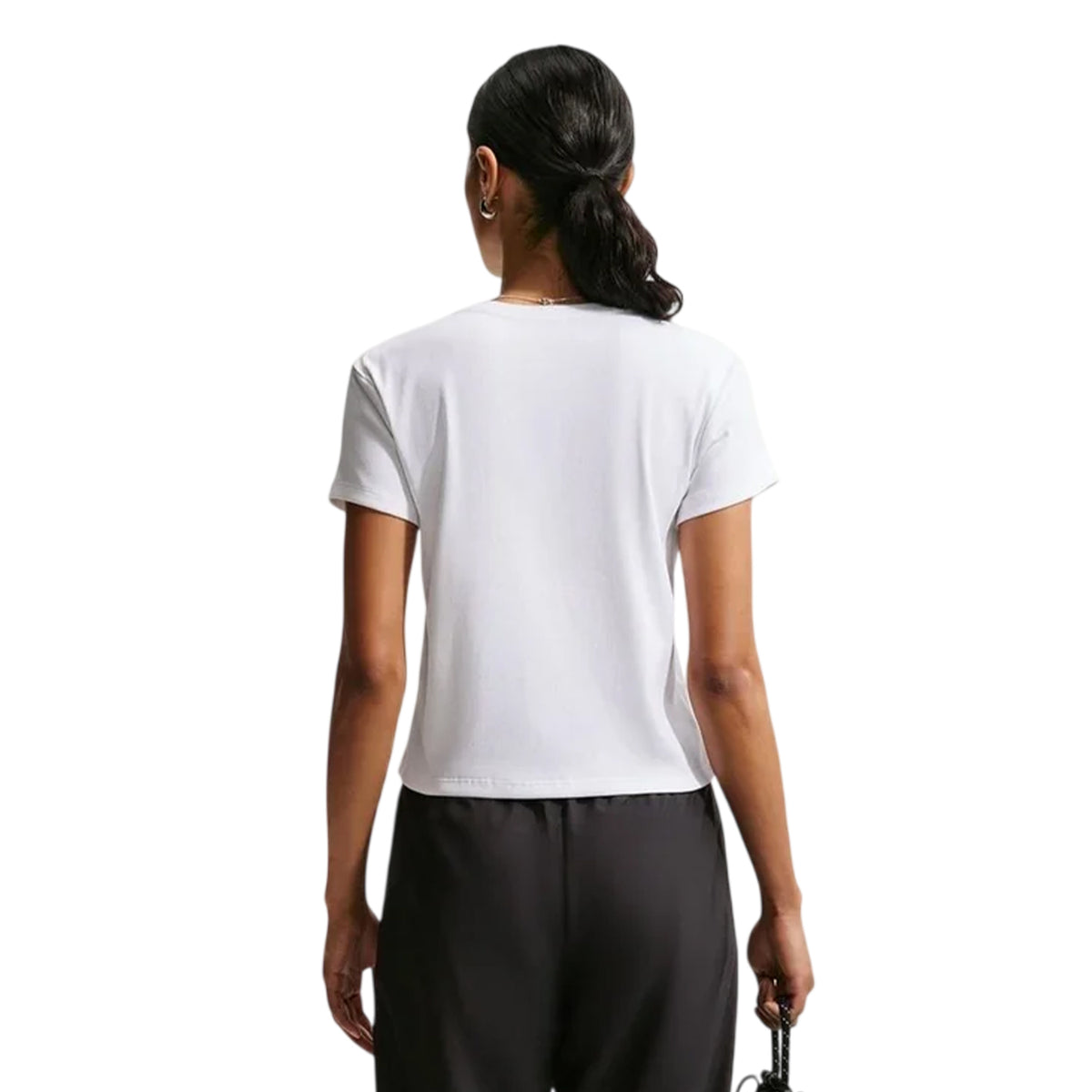 White - Back - Nike Womens-Ladies Swoosh Embroidered Logo T-Shirt