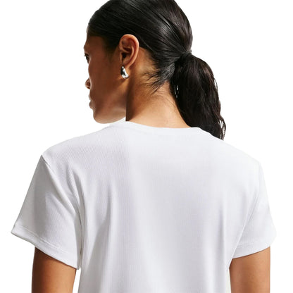 White - Side - Nike Womens-Ladies Swoosh Embroidered Logo T-Shirt