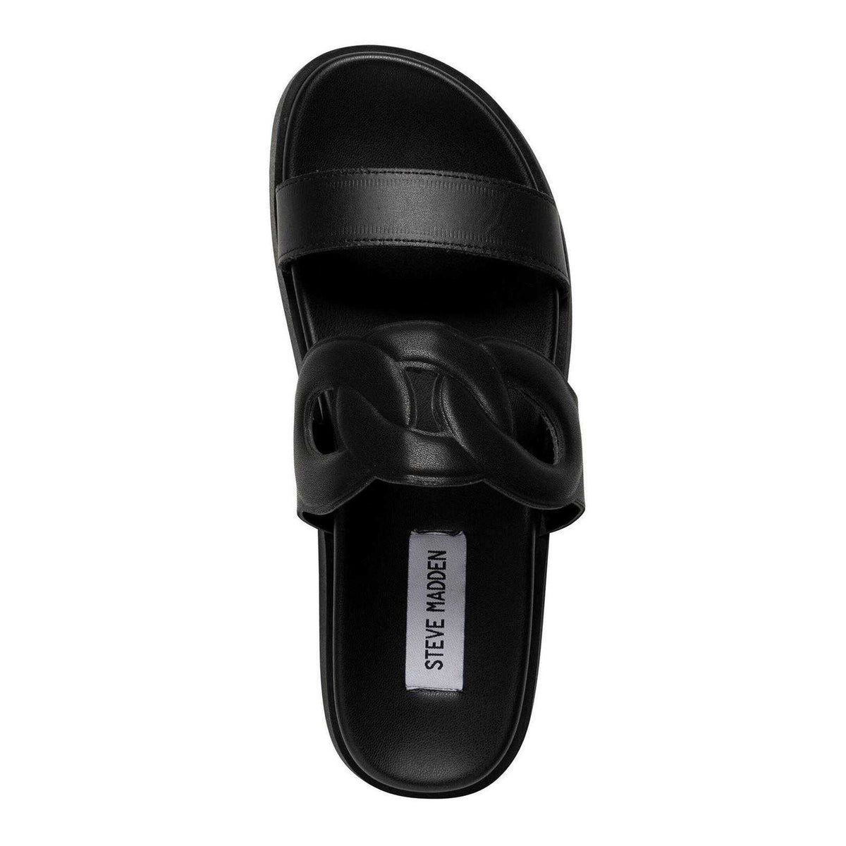 Black - Side - Steve Madden Womens-Ladies Myrtle Flat Flat Sandals