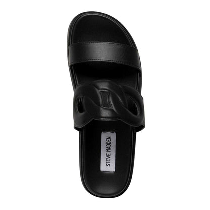 Black - Side - Steve Madden Womens-Ladies Myrtle Flat Flat Sandals