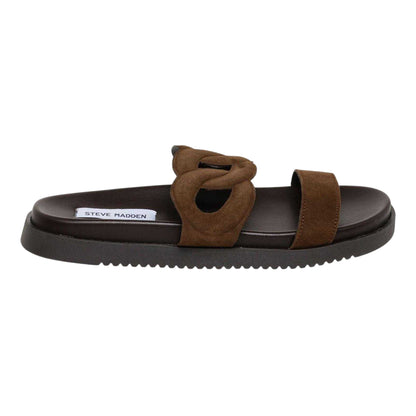 Chocolate Brown - Front - Steve Madden Womens-Ladies Myrtle Flat Flat Sandals
