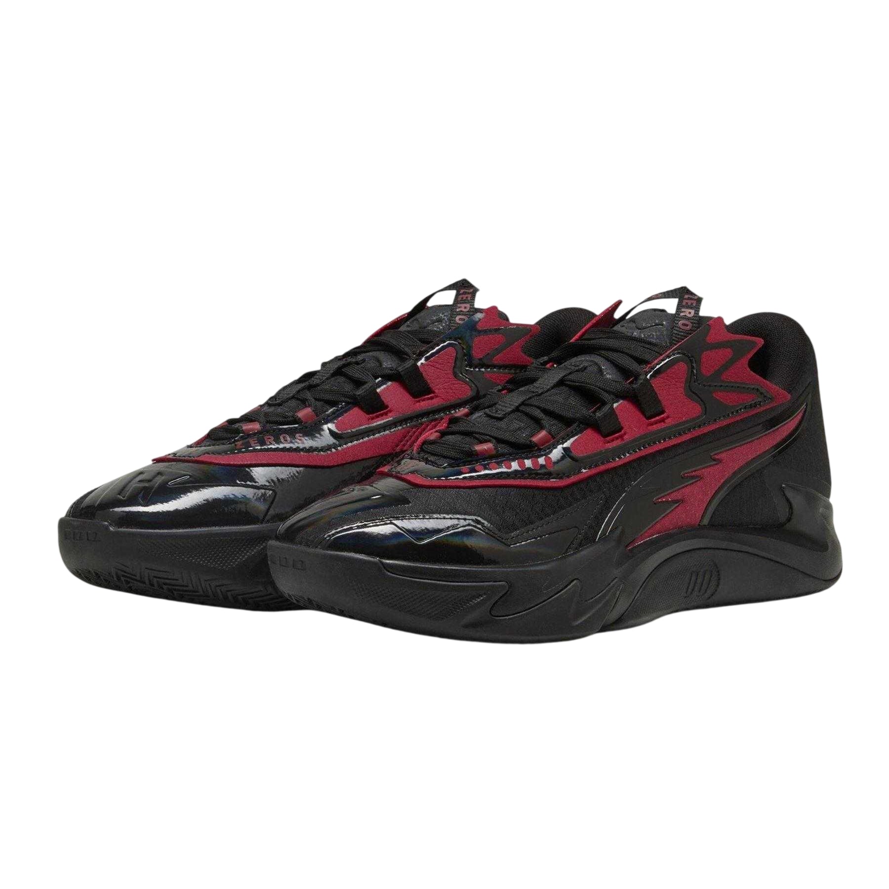 Black-Red - Pack Shot - Puma Mens MB.04 Logo Basketball Shoes