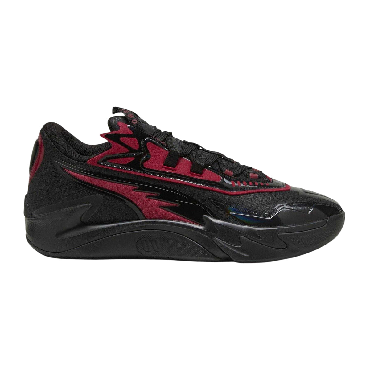 Black-Red - Front - Puma Mens MB.04 Logo Basketball Shoes