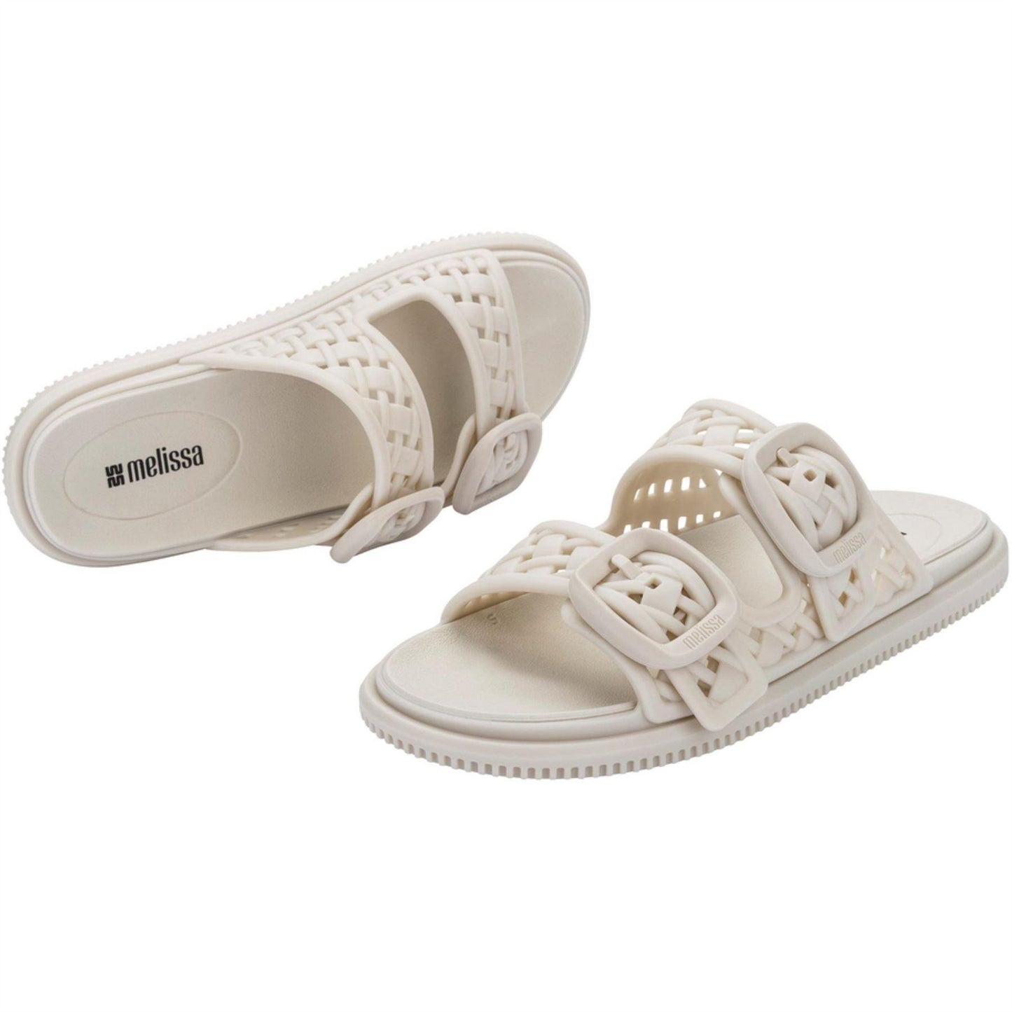 White - Pack Shot - Melissa Womens-Ladies Possession Slip-on Sandals