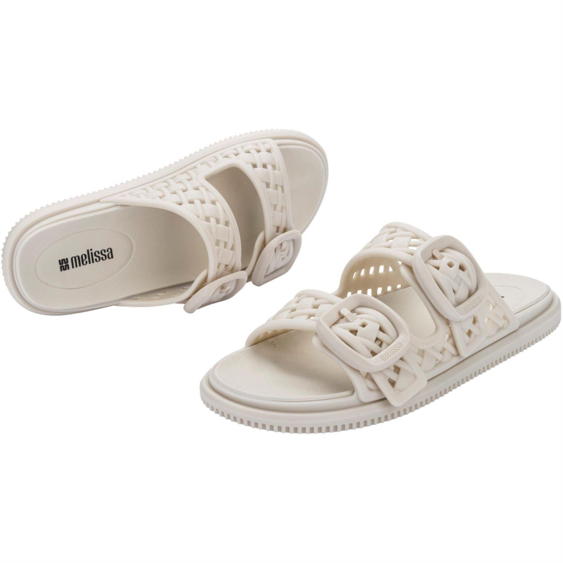 White - Pack Shot - Melissa Womens-Ladies Possession Slip-on Sandals