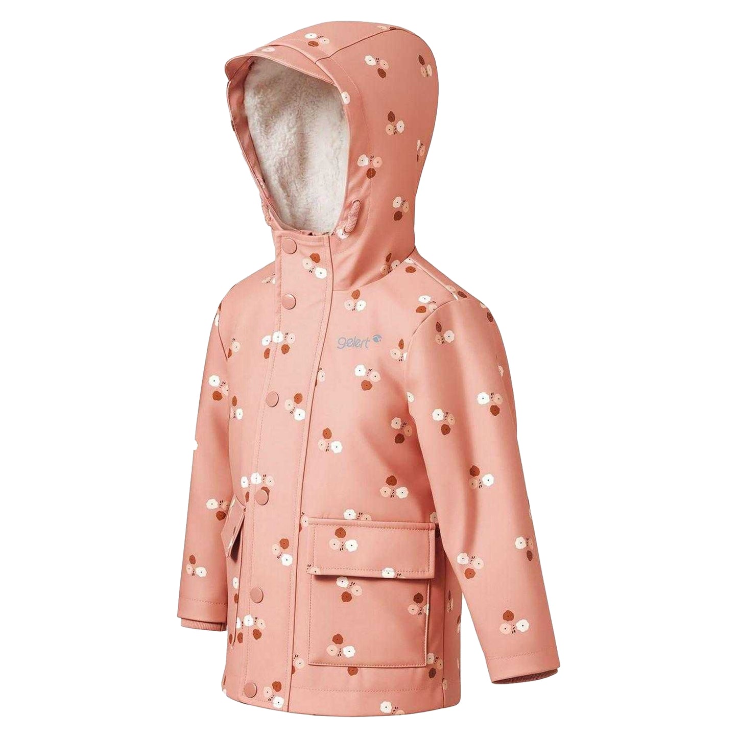 Pink - Side - Gelert Childrens-Kids Dotted Snap Regular Jacket