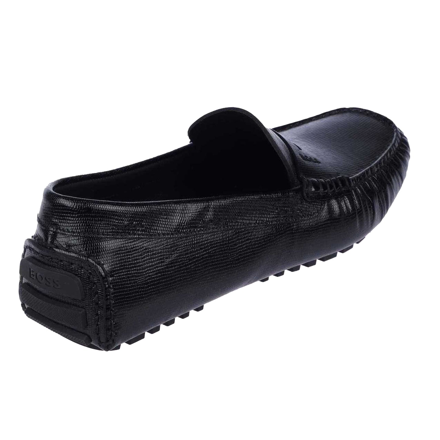 Black - Back - Boss Mens Driver Suede Moccasins