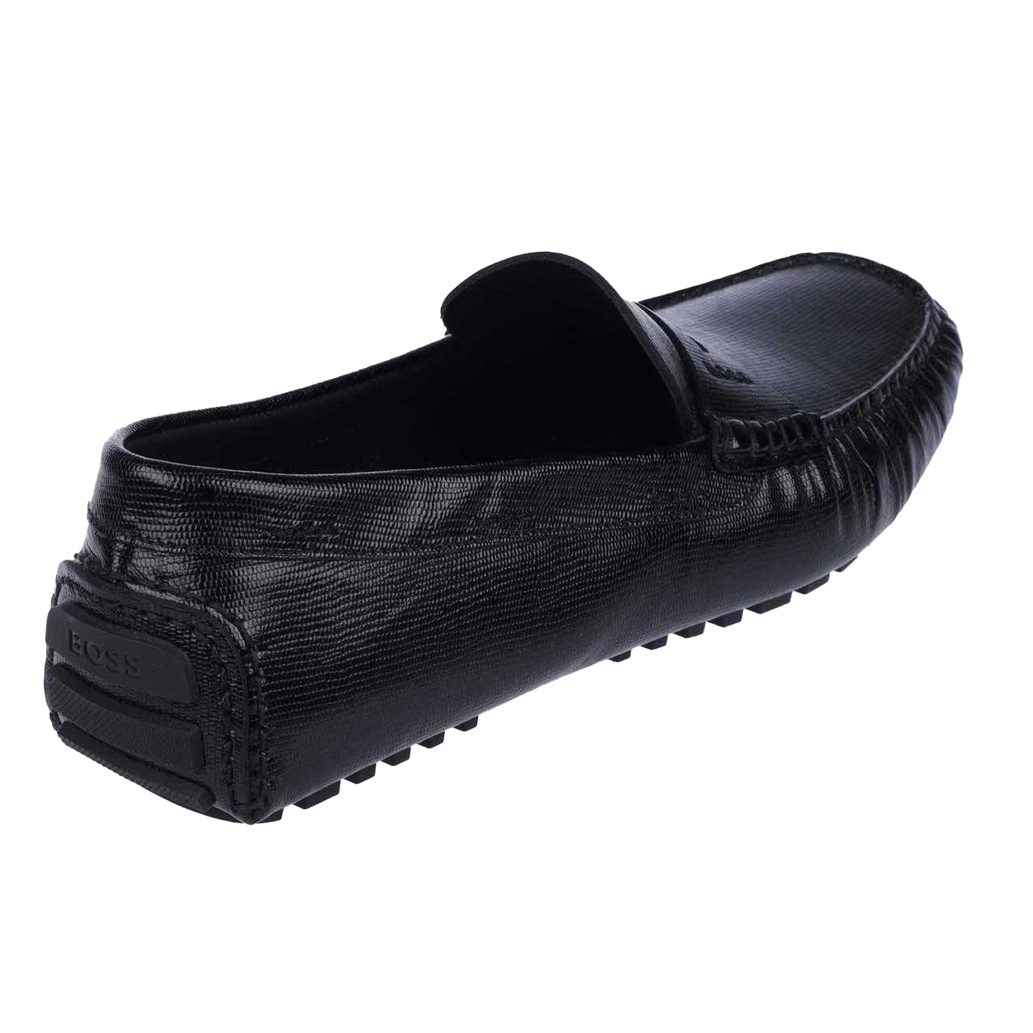 Black - Back - Boss Mens Driver Suede Moccasins