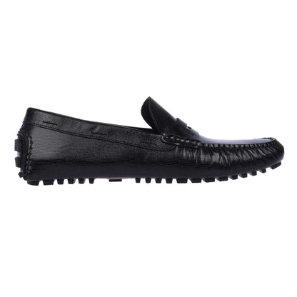 Black - Side - Boss Mens Driver Suede Moccasins