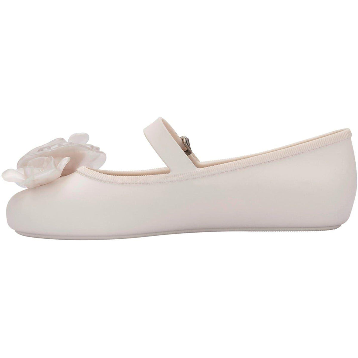 Beige - Back - Melissa Baby Girls Floral Flat Mary Janes