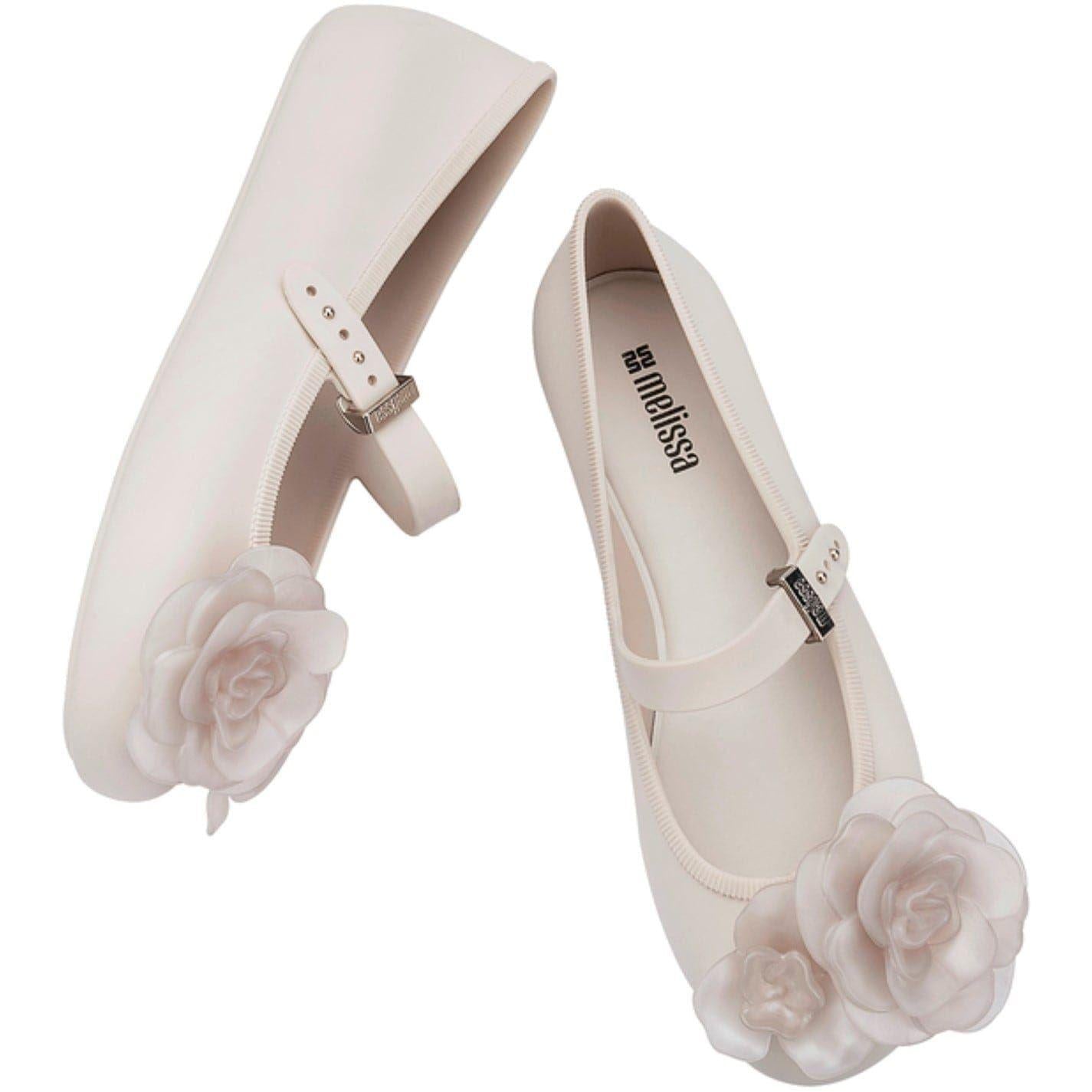 Beige - Pack Shot - Melissa Baby Girls Floral Flat Mary Janes