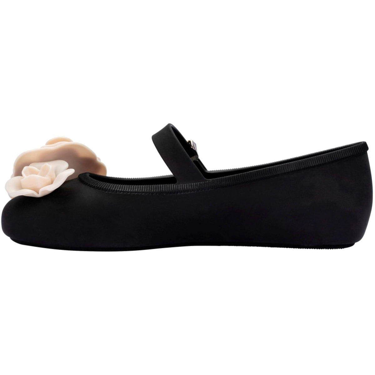 Black-Beige - Back - Melissa Baby Girls Floral Flat Mary Janes