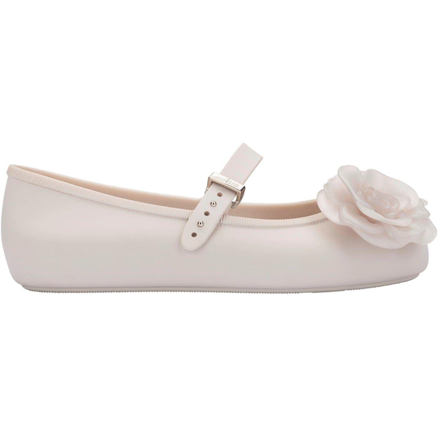 Beige - Front - Melissa Baby Girls Floral Flat Mary Janes