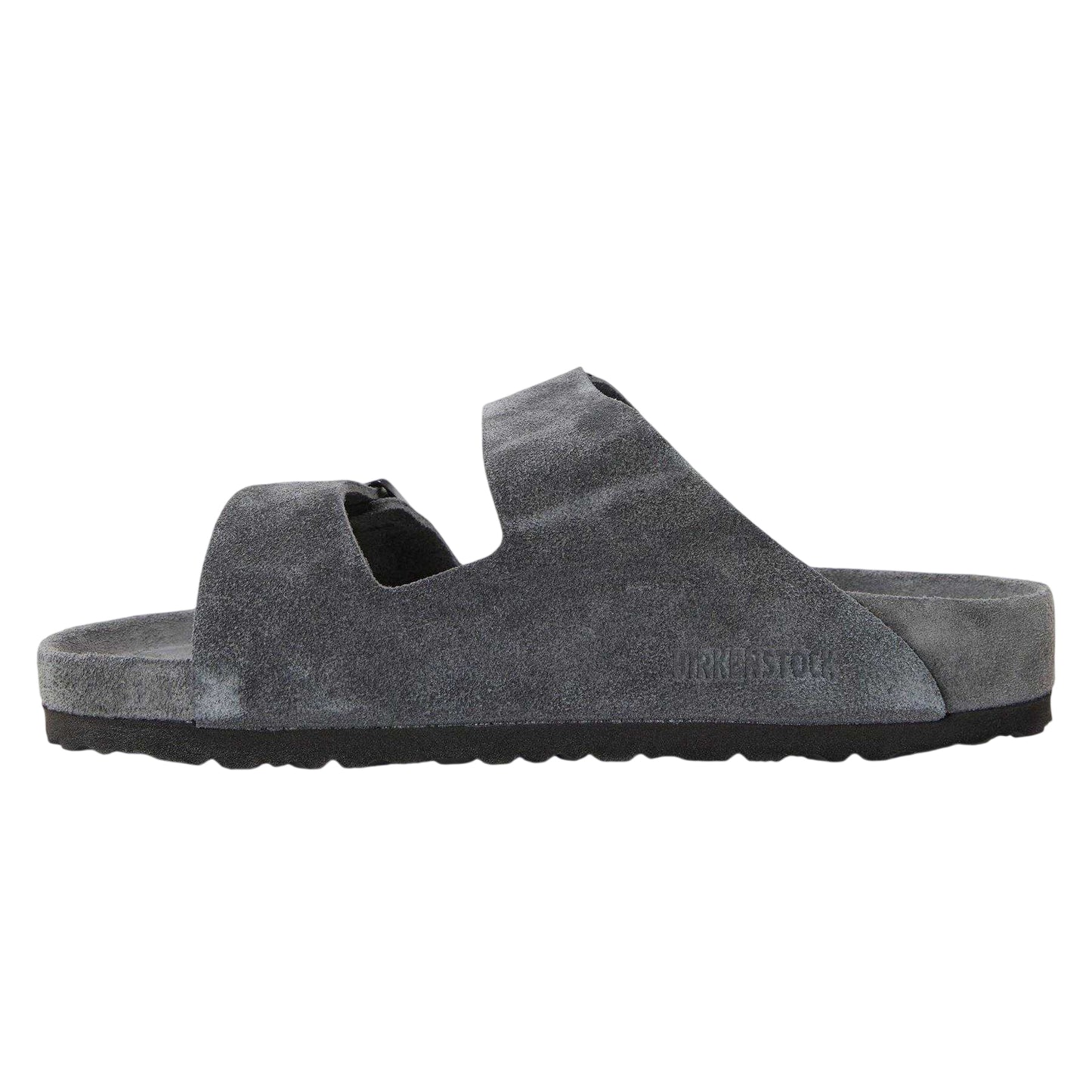 Charcoal - Back - Birkenstock Womens-Ladies Arizona EXQ Leve Suede Flat Sandals