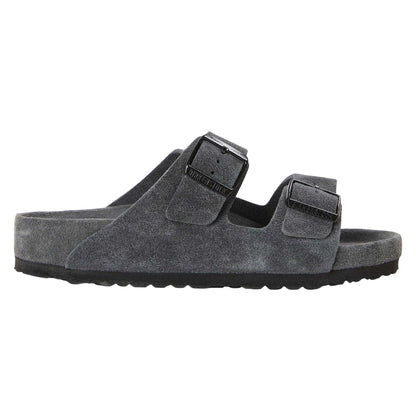 Charcoal - Front - Birkenstock Womens-Ladies Arizona EXQ Leve Suede Flat Sandals