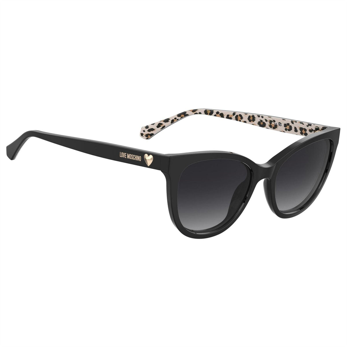Black - Side - Love Moschino Womens-Ladies Leopard Print Sunglasses